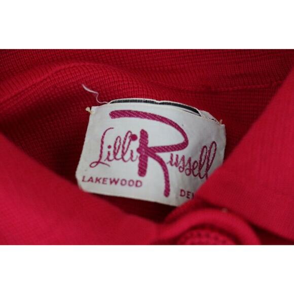 VINTAGE Lilli Russell Womens Size 10 Knit Jacket & Skirt Set Cherry Red - Picture 9 of 16